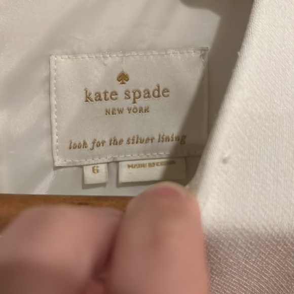 Kate Spade Stretch Crepe Bow Dress Size 6 White with Black Bow - Picture 3 of 16